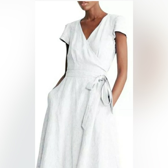 New Ralph Lauren Midi 100% Linen Navy Dress (8) - Picture 7 of 16